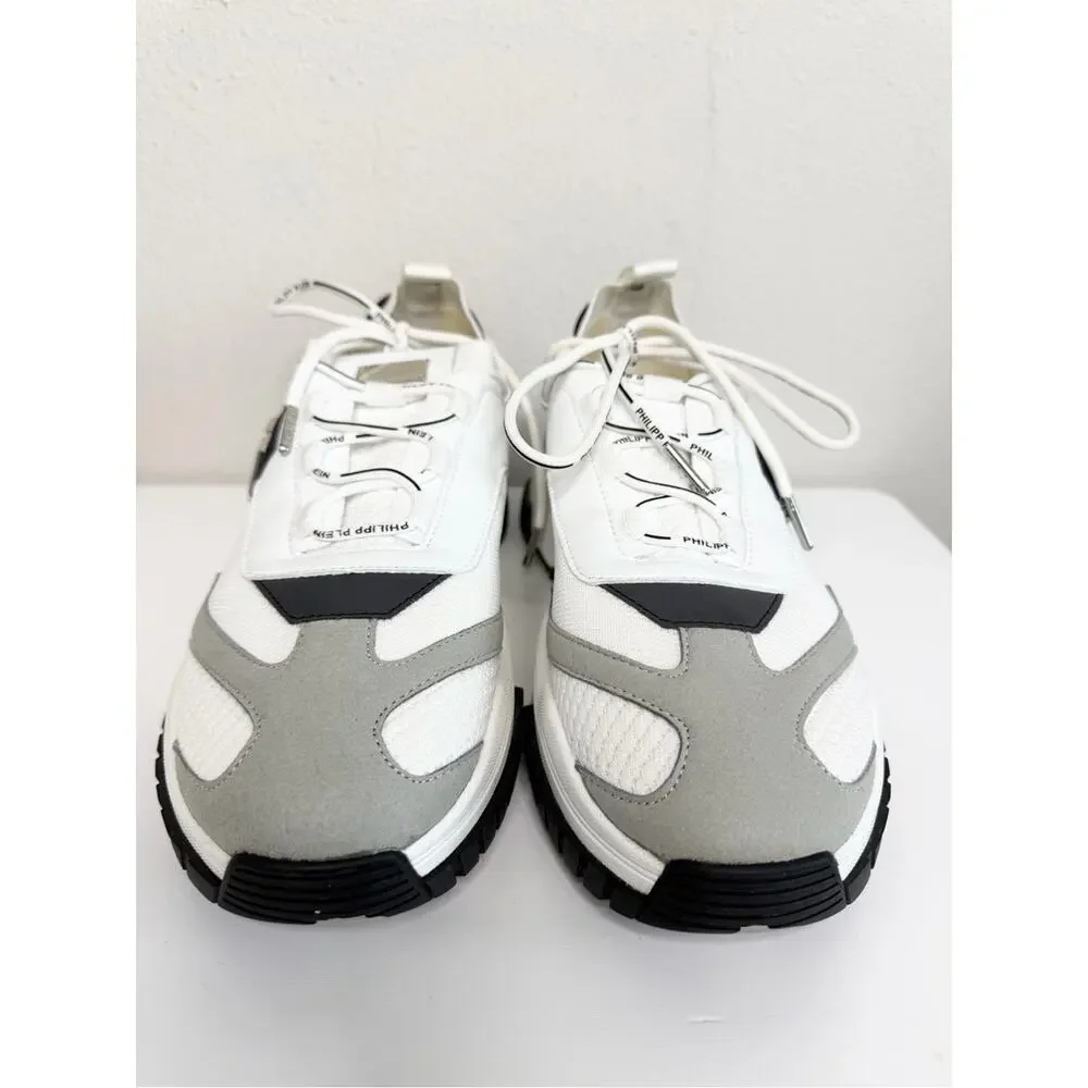 Philipp Plein Predator Sneakers Silver Black Logo Chunky Sole Men’s Size 10